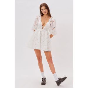New For Love And Lemons Storia Floral Eyelet Mini Dress Size XL